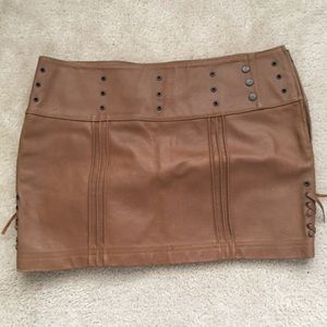 sharagano leather mini skirt